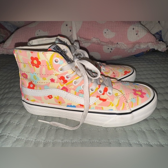 Vans SK8 High Top Shoes Size M 5.5/ W 7 Off the Wall Floral Hippy Sneakers - Picture 2 of 10